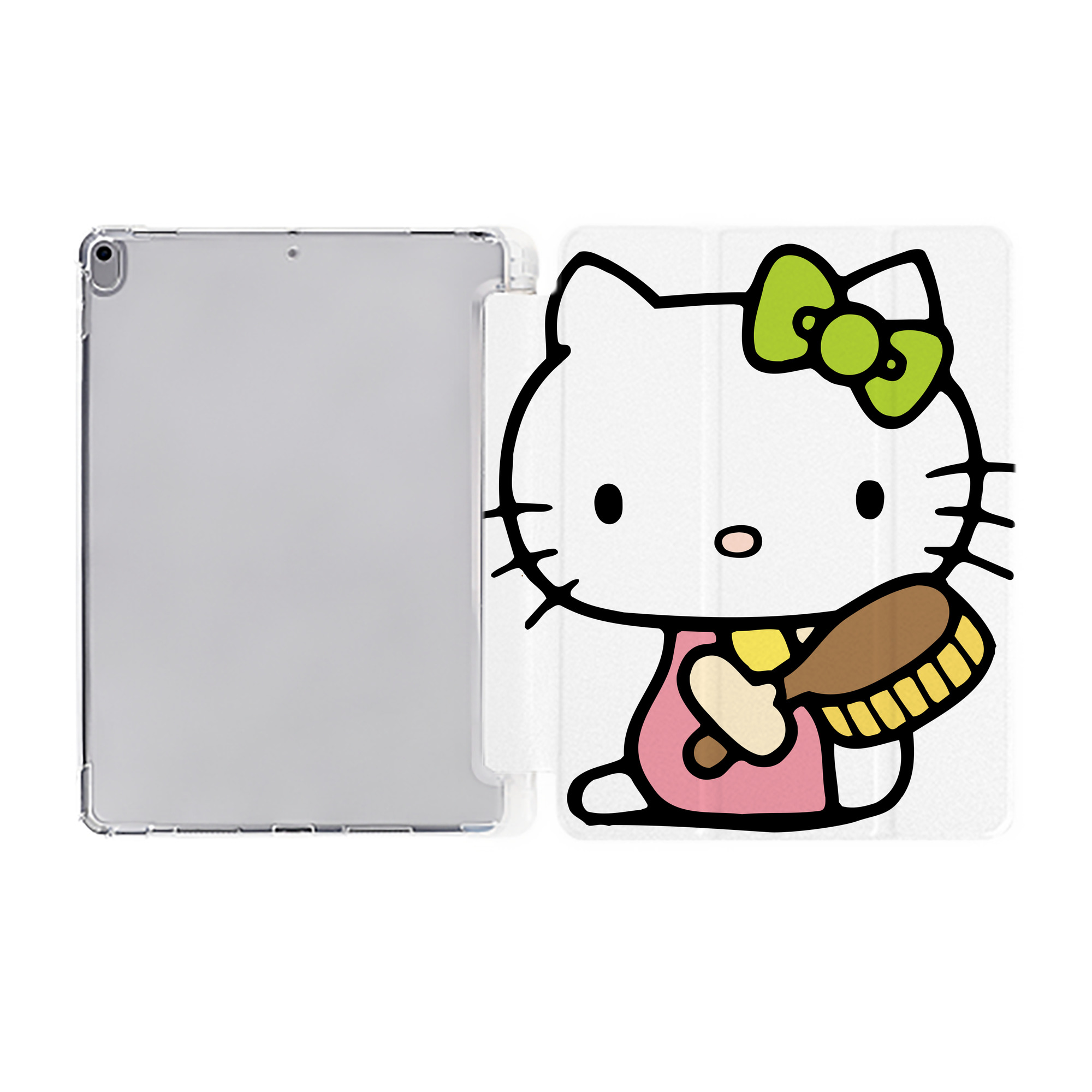 （画像用） Hello Kitty ハローキティ IPad ケース ペン収納付き 三つ折りスタンド PUレザー×シリコン 対応機種9.5/10.5/10.9インチ